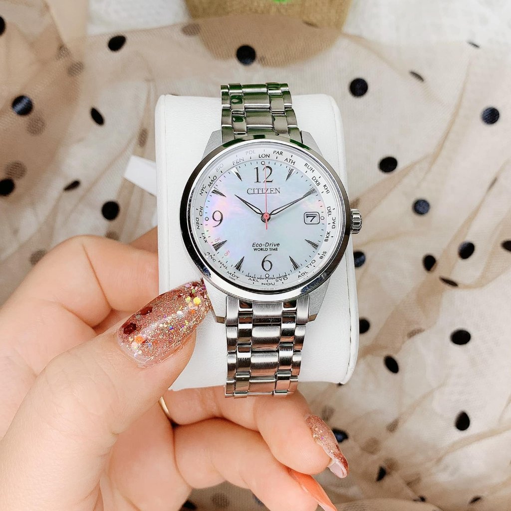 Citizen Ladies World Time Silver 36mm Watch